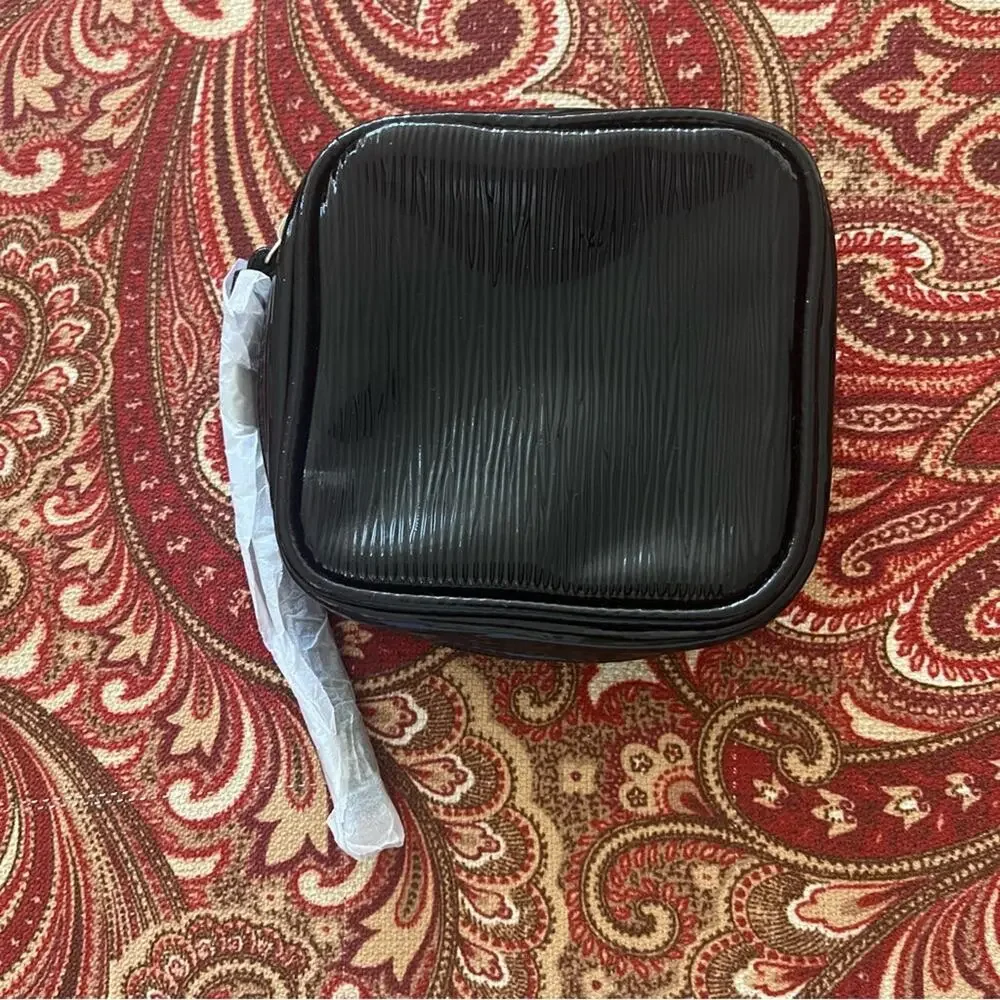 Shiseido Small Black Cosmetic Zip Around Pouch NWOT